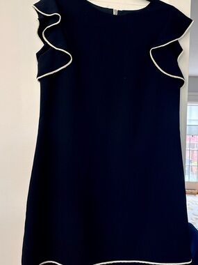 Black Mini Dress with White Trim